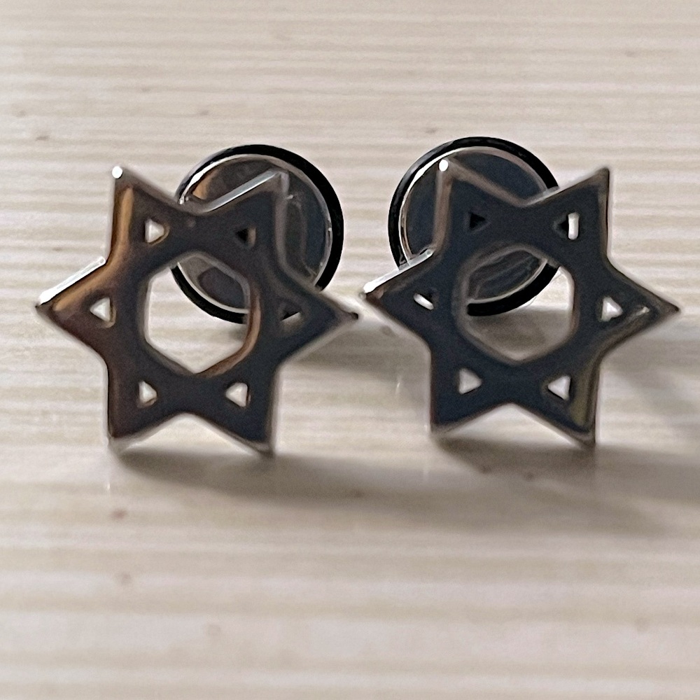 Star of David Screw Back Earrings